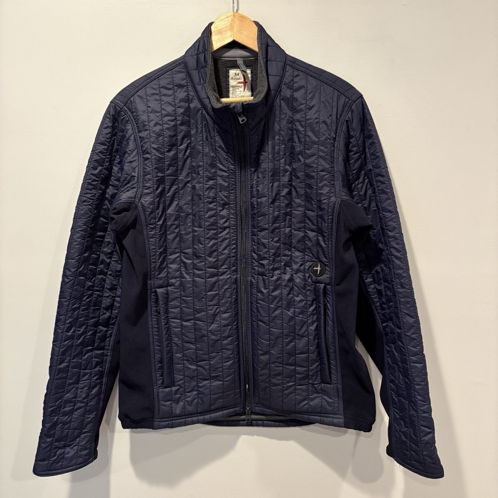 Relwen Vertical Insulator Jacket Mens Medium M Navy  Quilted Softshell Full Zip